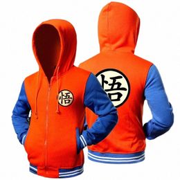 2023 Tendance Nouveau Japonais Anime Drag Varsity B-Ball S Goku Veste à capuche Printemps Casual Zipper Sweat à capuche Manteau Sweat Veste 595z #