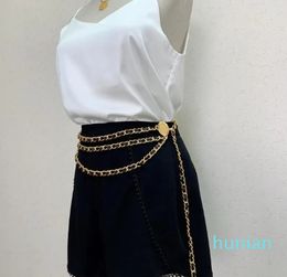 2023 Trendy Boho Vintage 24K Gold Chain For Women Lederen polsband Charm Designer Luxe sieraden Beltsbelts