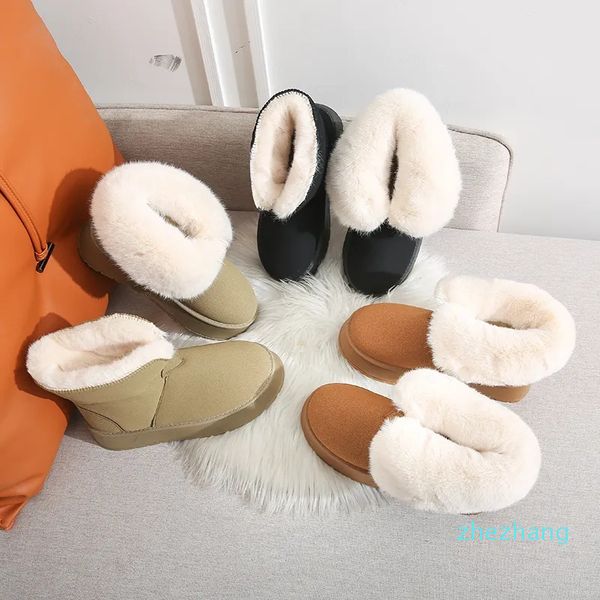 Botas de nieve de celebridades de Internet a la moda, zapatos de algodón para mujer, 2023, mingman