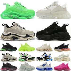 2023 triple s hommes femmes designer chaussures de sport plate-forme baskets semelle transparente noir blanc gris rouge rose bleu Royal Neon Green mens formateurs Tennis 36-45 x62