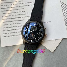 2023 U1 Top-grade AAA Luxury Designer Watch New Men Quartz Big Classic Pilot Relojes 46mm Le Prince Black Genuine Nylon Leather Wristwatches Montre de luxe