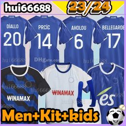 23/24 RC Strasbourg Alsace maillots de football DELAINE PERRIN AHOLOU DIALLO BELLEGARDE GAMEIRO MOTHIBA DIARRA DJIKU SANSON LIENARD2023 2024 maillot de football domicile