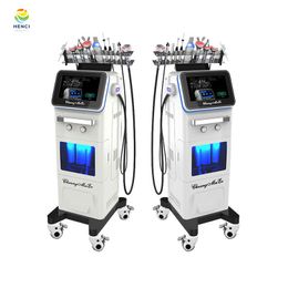 Máquina de microdermoabrasión de hidra facial mejorada 2023/máquina de dermoabrasión de oxígeno por hidro oxígeno facial azul hielo inteligente 10 en 1