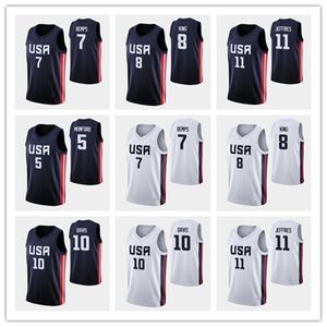 Maillot de basket-ball de l'équipe américaine 2023 7 Brandon Ingram 13 Jaren Jackson Jr. 6 Cameron Johnson 14 Walker Kessler 9 Bobby Portis 15 Austin Reaves 4 Tyrese Haliburton 12