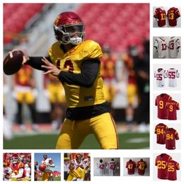 2023 USC Trojans voetbalshirt 66 Gino Quinones 78 Andrew Milek 13 Mason Cobb 56 Andres Dewerk 99 Jack Sullivan 31 Tyrone Taleni 16 Tahj Washington 92 Kyon Barrs