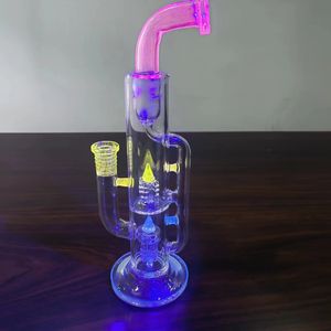 2023 UV Pipa de fumar de vidrio de borosilicato hookah hookahs dab rigs accesorios para fumar quemador de aceite shisha bongs para recolectores de ceniza juguetes sexuales reciclador burbujeador por encargo