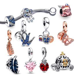 2023 Cadeau de la Saint-Valentin 925 Silee Love Mini dispositif de suspension Le charme convient au bracelet Pandora original Bijoux pour femmes Accessoires de mode