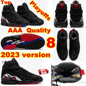 2024 Versión Playoffs Zapatos de baloncesto 8s Hombres de alta calidad Black True Red White 1S Stash STASH Siguiente capítulo a través del verso de la araña OG perdió y encontró zapatillas de deporte criadas