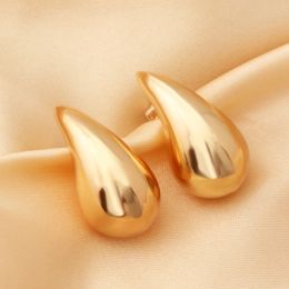 2023 Vintage Gold Geplaatste dikke koepel Hoop oorbellen Water Drop Half Lege Stud -oorbellen voor vrouwelijke trendy sieraden oorstuds