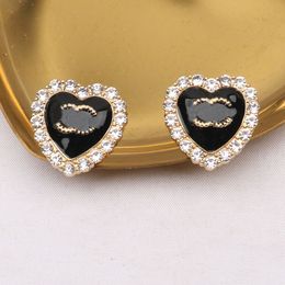 2023 vintage boucles d'oreilles luxe 925 argent designer boucle d'oreille lettres bijoux femmes 18k plaqué diamant valentine cadeaux de mariage multi