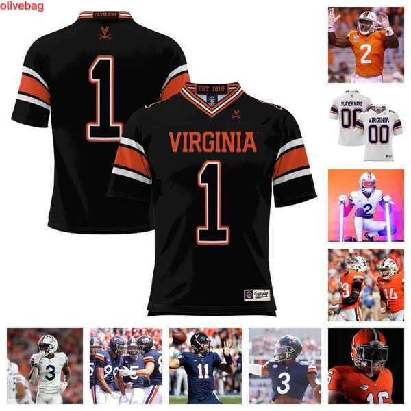 2023 Virginia Cavaliers camiseta de fútbol 25 Terrell Jones 23 Tayvonn Kyle 3 Delaney Crawford 81 Tekai Kirby 13 Sam Westfall 74 Noah