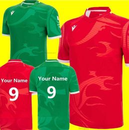 2023 Pays de Galles Rugby Jersey Fans Tops T-shirt Welsh Rugby Shirt Big Size 4xl 5xl Nom et numéro personnalisés FW24