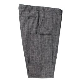 2023 chaud printemps bleu gris Plaid brossé pantalons décontractés sur mesure pantalon de costume hommes coupe ajustée sur mesure pantalon