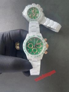 2023 Watch is 40 mm uitgerust met 4130 beweging multifunctionele timing All-Ceramic WatchCase Watchband Sapphire Glass Mirror Waterbestendige herenhorloges