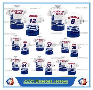 2023 WBC Team Porto Rico Jersey 1 Carlos Correa Classique mondiale de baseball Francisco Lindor Javier Baez Marcus Stroman Edwin Diaz Enrique Hernandez Jose Miranda Hommes