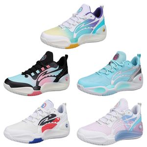 2023 chaussures de basket-ball résistant à l'usure respirant hommes blanc violet noir jaune rose bleu formateurs sports de plein air