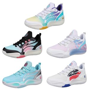 2023 Slijtvaste Veelkleurige basketbalschoenen heren wit paars roze geel blauw trainers buitensporten sneakers