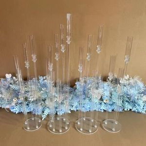 2023 décoration de mariage pièce maîtresse candélabre clair bougeoir acrylique chandeliers