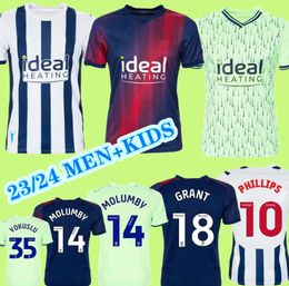 23 24 WEST Bromwich Voetbalshirts MOLUMBY DIANGANA DIKE BRUNT ASANTE Albion voetbalshirt 2023 2024 Home Away YOKUSLU GRANT WALLACE PHILLIPS Heren Kindertenue uniformen