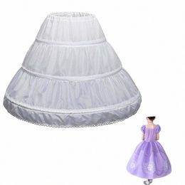 2023 Blanc Enfants Jupon A-Line 3 Cerceaux Une Couche Enfants Crinoline Dentelle Garniture Fr Fille Dr Jupon Taille Élastique Pas Cher z9HI #