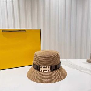 Sombrero de paja de diseñador ancho para mujer