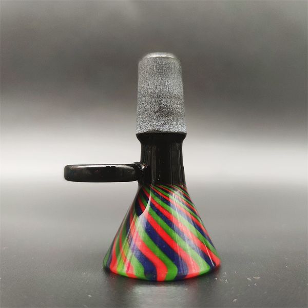 2023 Perruque Wag 14mm Épaisseur Bol Pièce Bong Glissière En Verre Conduites D'eau Coloré Noir Rouge Vert Multi Couleur Mixte Noir Pointe Diapositives Heady Bols Colorés Homme Fumeur Accessoire