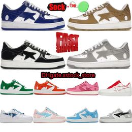 2024 Designer Casual Chaussures Bas Noir Blanc Brevet En Cuir Daim Gris Vert Bleu Plat Skate Work Out Baskets De Luxe Femmes Hommes Baskets Chaussure Pas Cher