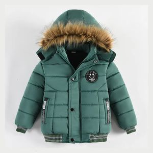 2023 Chaqueta de invierno para niños para niños Abrigos Niños Cálido con capucha Outwear Abrigo de lana gruesa Bebé Ropa de niño Traje 2 3 4 5 6 y 231228