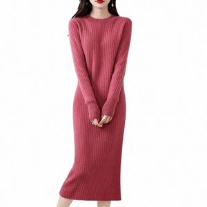 2023 Winter Cmere Dres Hot Koop 100% Pure Wol Gebreide O-hals Trui Vrouwen Lg Mouw Standaard Truien F9Nx #