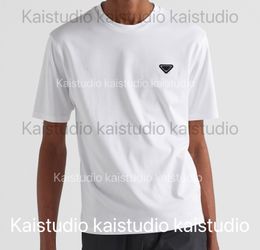 2023 Lente/Zomer Design Trendy Merk Driehoek Katoen Ronde Hals Veelzijdig Los Casual Letter Korte mouw T-shirts voor heren en dames