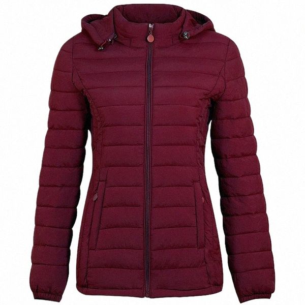 2023 Veste d'hiver Femmes Ctrast Couleur Tissu imperméable avec capuchon Design épais COTT Vêtements M Femmes Parka AM-2090 R1Ie #