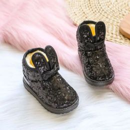 2023 Winter Nieuwe Baby Snow Boots for Boys and Girls Warm Boots For Children Dik Snow Boots Pargin Warm Shoes Pink, Black Rose