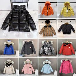 2023 Hiver Nouveau designer enfants manteau doudoune pour garçons véritable fourrure de raton laveur épais chaud vêtements de bébé manteaux 2-12 garçons filles vestes années enfant adolescent Parka