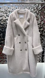 Invierno 2023 nuevo abrigo de piel sintética de visón abrigo suelto y cálido, delgado y largo de piel resistente al frío