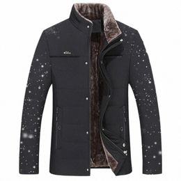 2023 Hiver Nouveau col montant Cott-rembourré Veste avec polaire épaissie chaud coupe-vent père costume Cott manteau pour hommes S5Ie #