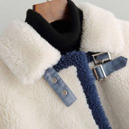 Manteau polaire mi-long en fourrure intégrée pour femme, saison d'hiver 2023, nouveau Grain, coupe mouton, 360083