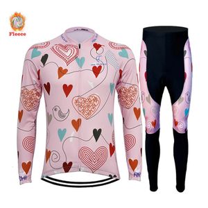 2023 Winter Thermal Fleece Set Colding Clots Woman Jersey Suit Sport Riding Bike Mtb Vêtements Bib Pantalon Ropa Ciclisme 231221