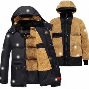2023 Hiver épais hommes en plein air Parka manteau plus taille doublure de fourrure veste chaude mâle grandes poches neige coupe-vent vêtements d'extérieur sport Parkas d9qI #