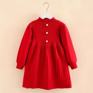 2023 hiver chaud 3 4 5 6 7 8 9 10 12 ans enfants année de Noël anniversaire princesse robe tricotée rouge pour bébé enfants filles 240228