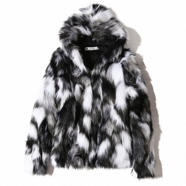 2023 hiver chaud Plus polaire fausse fourrure de renard décontracté hommes veste à capuche épais Boutique fiable mâle mince manteaux taille S-5XL 699E #