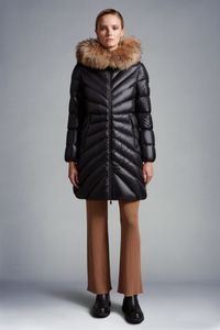 Parkas en duvet de canard blanc pour femme, veste à fermeture éclair, à capuche en fourrure, manteaux longs et Slim, rayés, hiver 2023, MK23003