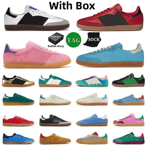 2023 avec boîte Chaussures décontractées blanc noir sportif handball bleu rouge bonheur rose violet velvet galles bonner intérieur femmes hommes baskets entraîneurs grandes taille 36-45