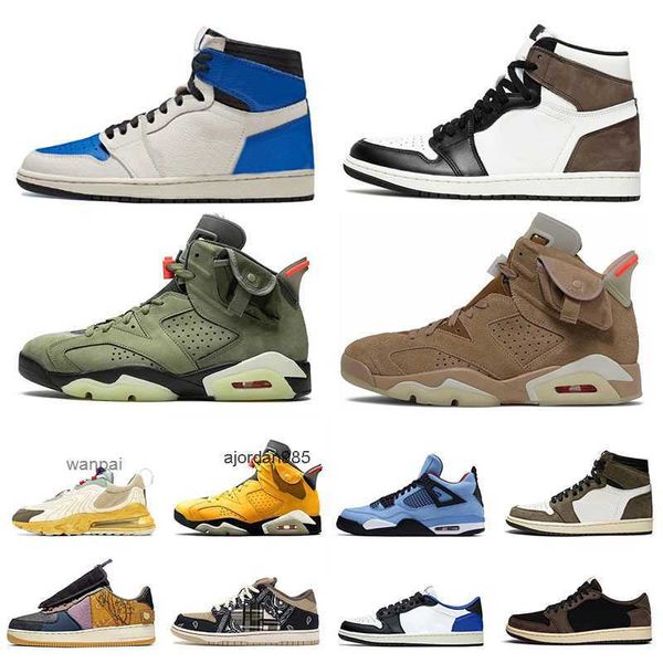 2023 Avec Box Jumpman 4s 1s Chaussures de basket-ball d'origine Formateurs High OG Dark Moka Fragment Hommes Femmes Trails Baskets de sport Low Cactus Jack Shoe JORDON JORDAM