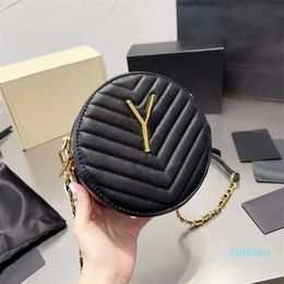 2023 Femme Mini Circle Sacs Designer Crossbodybody Sac épaule Chaîne Purse Fashion Cross Body Cuir Gold Lettre 5A Qualité