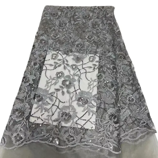 KY-6018 Africain en vente Net tissu dentelle tissu avec paillettes couture artisanat femmes vêtement dernier 5 mètres attrayant qualité supérieure pailleté dames banquet fête 2023