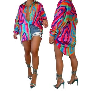 2023 Femmes Vêtements Designer Shirts Robes Tie Dye Imprimerie de la mode Cardigan Robe pour femme