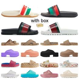 2023 Vrouwen Designer Sandalen Platform G Zomer Slipper Strand Schoenen Schuim Sandalen Coach Dad Slides Vrouw Slipper Zwembad Mule Platte Sandalen Zwart Roze Beige Huis Schoenen