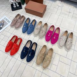 2023 dames kleding schoenen topkwaliteit kasjmier loafers ontwerpers klassieke gesp rond tenen plat hiel vrijetijdscomfort vier seizoenen dames fabrieksschoen 35-42