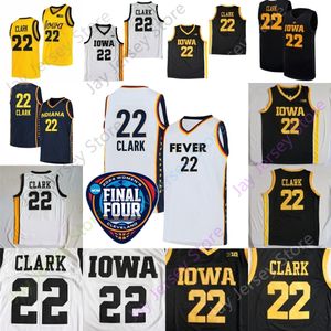 2024 Final Four Jerseys Indiana Caitlin Clark 4 Women College Basketball Iowa Hawkeyes 22 Jersey NCAA Black Yellow White Navy Men Youth Tous cousu