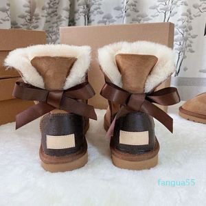 2023 Women Kids Ribbon Snow Boots Nieuw design Girl en Childen Winter Enkle Shoes Boot